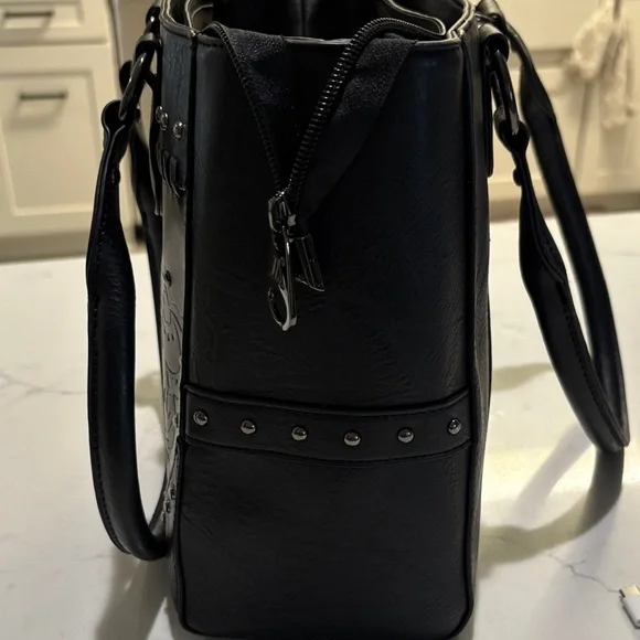 Elegant Black Embellished Tote Bag Excellent condition - Picture 3 of 7